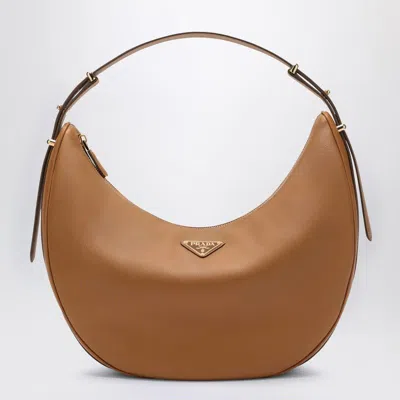 PRADA PRADA   ARQUÉ CARAMEL LARGE LEATHER SHOULDER BAG