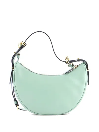 Pre-owned Prada Arque Half Moon Leather Mini Hobo Bag In Green