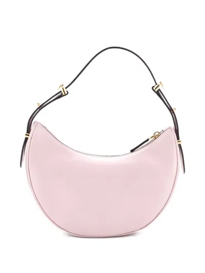 Pre-owned Prada Arque Half Moon Leather Small Hobo Bag In Pink