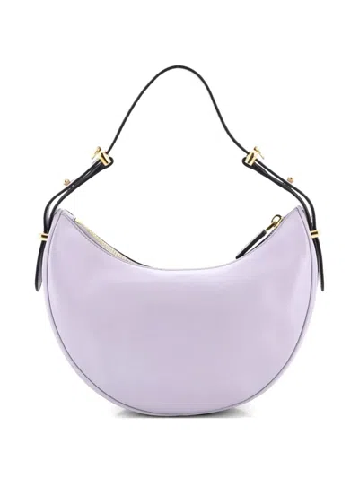 Pre-owned Prada Arque Half Moon Leather Small Hobo Bag In Purple