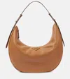 Prada Arque Caramel Large Leather Shoulder Bag Women In Beige