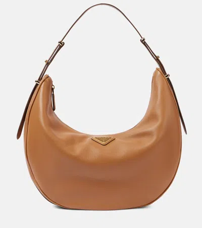 PRADA LARGE LEATHER SHOULDER BAG