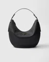 Prada Arqué Large Leather Shoulder Bag In Black