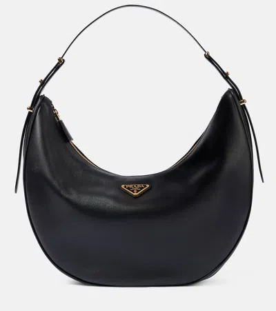 PRADA ARQUE LARGE LEATHER SHOULDER BAG