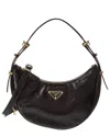 Prada Arque Leather Hobo Bag In Black