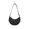Prada Leather Shoulder Bag Curved Shape Strap In Black