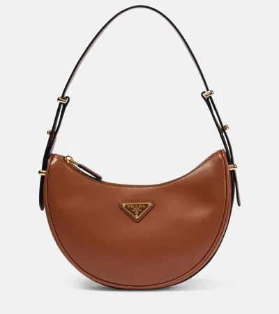 PRADA ARQUÉ SMALL LEATHER SHOULDER BAG