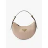 Prada Arqué Leather Shoulder Bag In Neutral