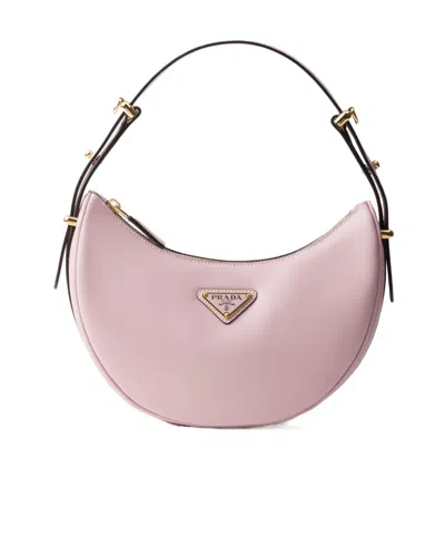 PRADA PRADA ARQUÉ LEATHER SHOULDER BAG