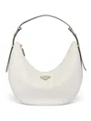 Prada Arqué Leather Shoulder Bag In White