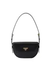 Prada Arque Leather Shoulder Bag With Flap