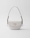 Prada Arqué Leather Shoulder Bag With Flap In White