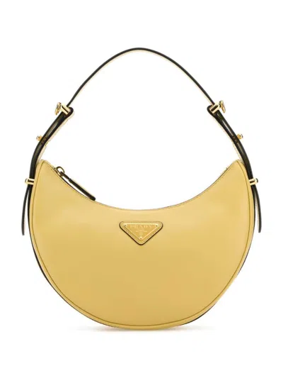 Prada Pastel Yellow Leather Arqu Handbag