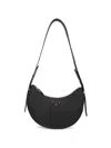 Prada Leather Shoulder Bag Curved Shape Strap In Black