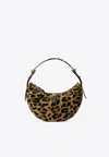 Prada Arqué Leopard Print Hobo Bag In Brown
