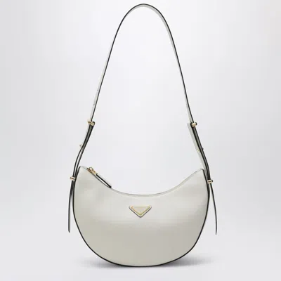 Prada Arqué Medium Shoulder Bag In White Leather