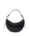 Prada Arque Mini Leather Shoulder Bag In Black