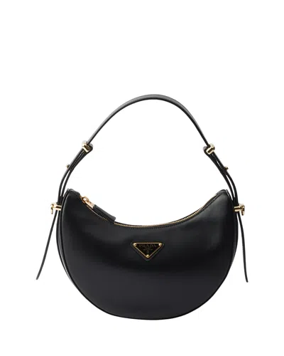 Prada Arque Mini Leather Shoulder Bag In Black