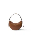 Prada Mini Arqué Shoulder Bag In Brown