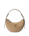 Prada Arque Mini Leather Shoulder Bag In Nude