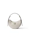 Prada Arque Mini Leather Shoulder Bag In White