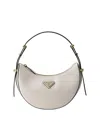 Prada Arque Mini Leather Shoulder Bag In White