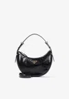 Prada Arqué Half Moon Shoulder Bag In Black