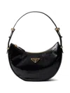 Prada Arqué Half Moon Shoulder Bag In Black