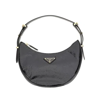 Prada ' Arqué' Naplak Shoulder Bag In Black