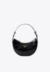 Prada Arqué Half Moon Shoulder Bag In Black