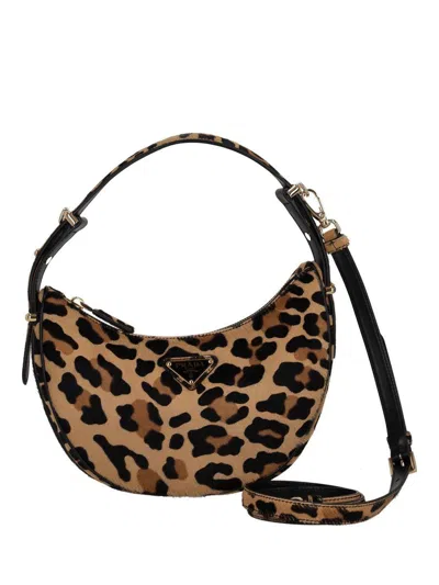 Prada Arqué Printed Leather Shoulder Bag