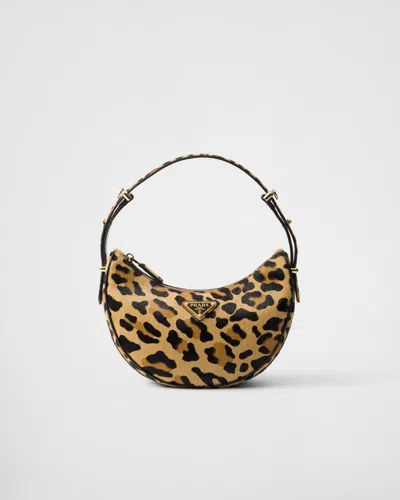 Prada Arqué Schultertasche Aus Bedrucktem Leder In Honey