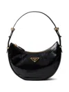 Prada Crescent Shape Black Bag With Gold-tone Hardware