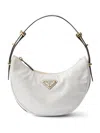 Prada Arqué Naplak Patent Leather Shoulder Bag In 白色