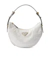Prada Arqué Naplak Patent Leather Shoulder Bag In White