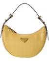 Prada Arque Small Leather Hobo Bag In Yellow