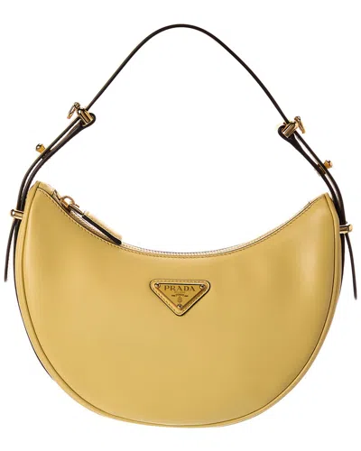 PRADA PRADA ARQUE SMALL LEATHER HOBO BAG