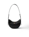 Prada Arque Small Leather Shoulder Bag In Black