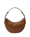 Prada Cognac Arqu Small Shoulder Bag In Brown