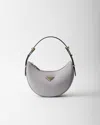 Prada Kleine  Arqué Schultertasche Aus Leder In Granite Gray