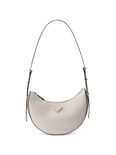 Prada Arque Small Leather Shoulder Bag In White