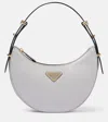 Prada Arqué Moon Leather Shoulder Bag In White