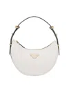 Prada Arque Small Leather Shoulder Bag In White