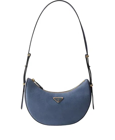 Prada Arque Small Nubuck Leather Bag In Blue