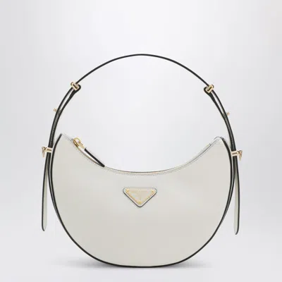 Prada Arqué Small Shoulder Bag In White Leather