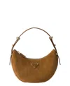 Prada Arque Suede Shoulder Bag