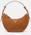 Prada Arqué Suede Shoulder Bag