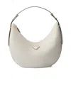 Prada Large Arqué Leather Shoulder Bag In White