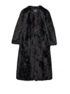 Prada Womens Black Aspen Round-neck Faux-fur Coat