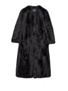 Prada Womens Black Aspen Round-neck Faux-fur Coat In Nero